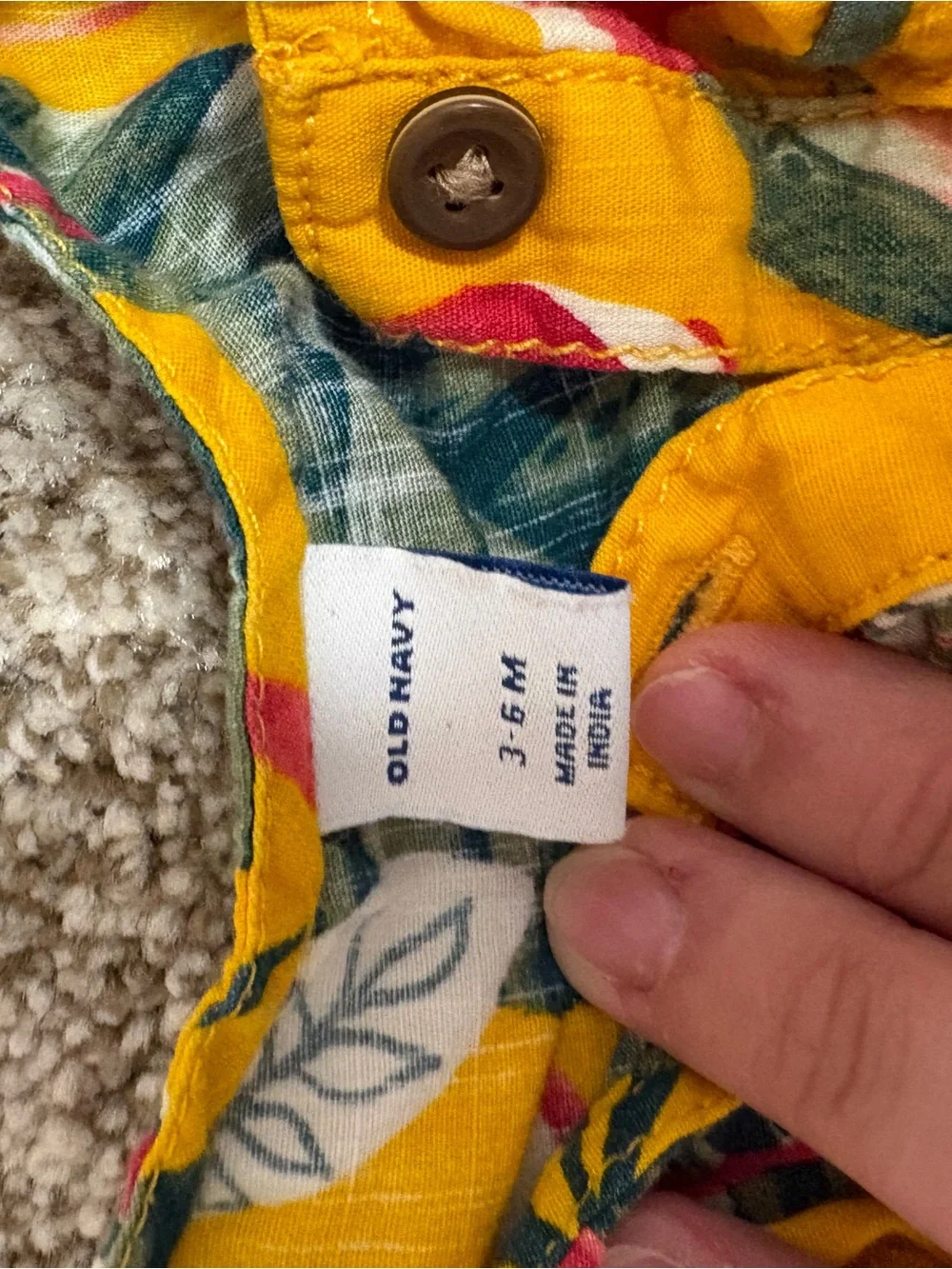 Old Navy Yellow Floral baby Girls' Romper